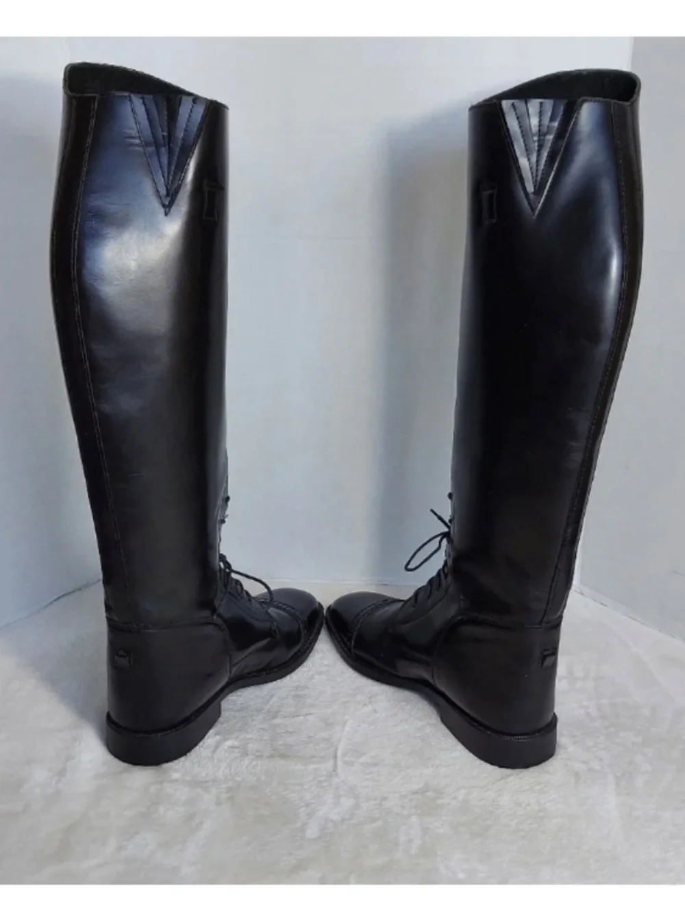 Classic Black Over-the-Knee Lace-Up Boots - Picture 9 of 15